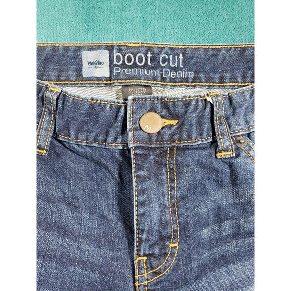 Mossimo Jeans Size 12 Womens Blue Stretch Denim Ladies Pants Mid Rise Bootcut - Picture 5 of 11